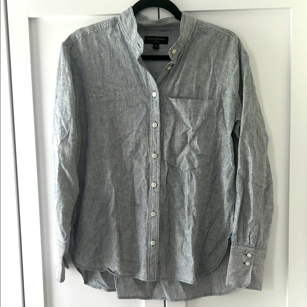 Banana Republic Linen Blend Striped Shirt